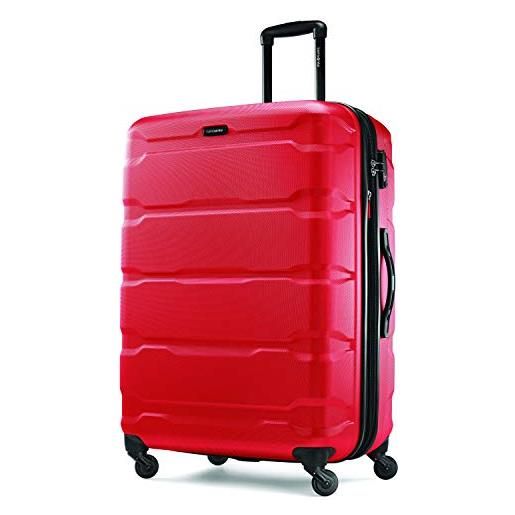 Samsonite omni pc hardside - bagaglio espandibile con ruote girevoli, rosso, checked-large 28-inch, omni pc hardside - bagaglio espandibile con ruote girevoli