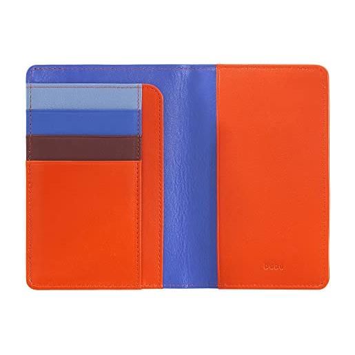 Dudu porta passaporto pelle e carte di credito rfid multicolore arancio