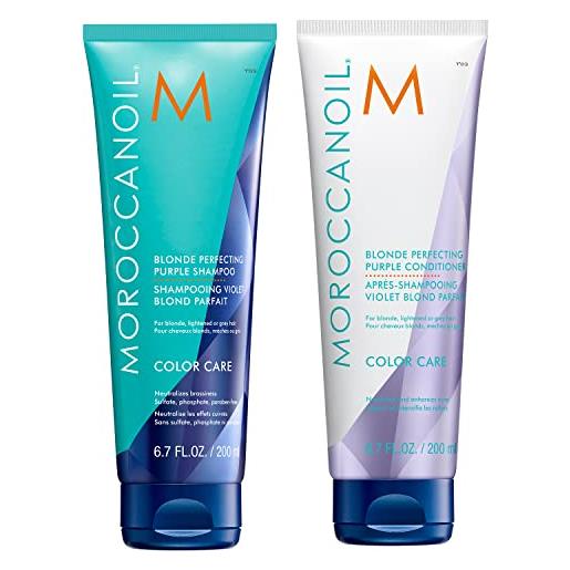 Moroccanoil blonde perfecting purple shampoo and conditioner, 8.5 fl. Oz set