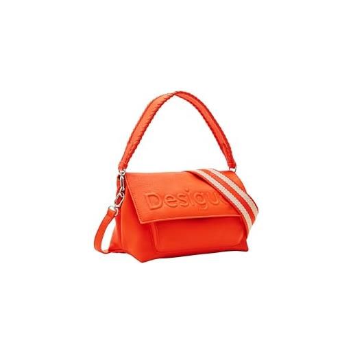 Desigual half logo 24 vena, accessories pu across body bag donna, colore: arancione, einheitsgröße