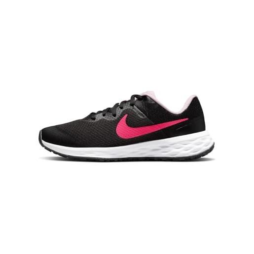Nike revolution 6 nn, scarpe da corsa, black/hyper pink/pin, 36.5 eu