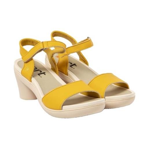 ART 1475 alfama, sandalo con tacco donna, nappa yellow, 37 eu