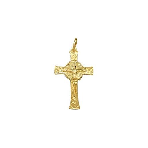Sebaoth - ciondolo a forma di croce, con cammino neocatecumenale, croce processionale presidenziale gloriosa, in oro 18 carati, diverse misure e oro giallo, cod. 69