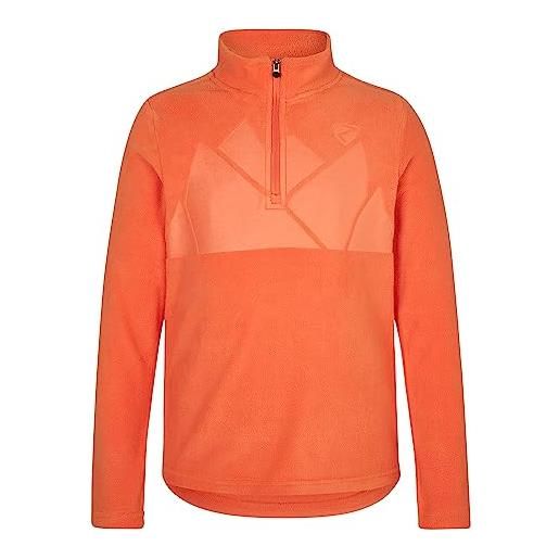 Ziener jonki, maglia funzionale da sci, traspirante, in pile, calda, arancione-burnt orange, 164 unisex-bambini e ragazzi