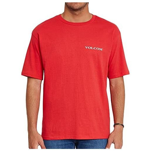 Volcom stone - maglietta da uomo, colore: rosso, rosso, l