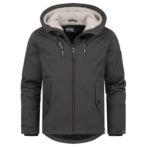 Indicode uomini inkylian winter jacket | giubbotto invernale con cappuccio foderato raven s