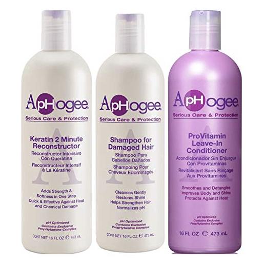 Generico aphogee keratin 2 minute reconstructor con shampoo per capelli danneggiati e condizionatore per lasciare pro. Vitamin