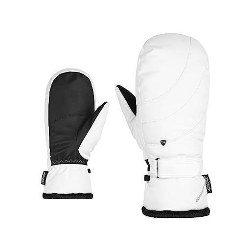 Ziener kahlia - muffolo da sci da donna, per sport invernali | primaloft, fodera in peluche, bianco, 6,5