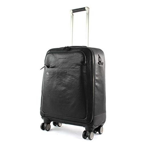 PIQUADRO black square valigia di cabina 4 ruote pelle 55 cm scomparto laptop