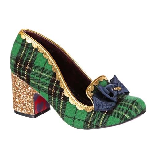 Irregular Choice primo e corretto, oxford donna, nero verde, 40 eu