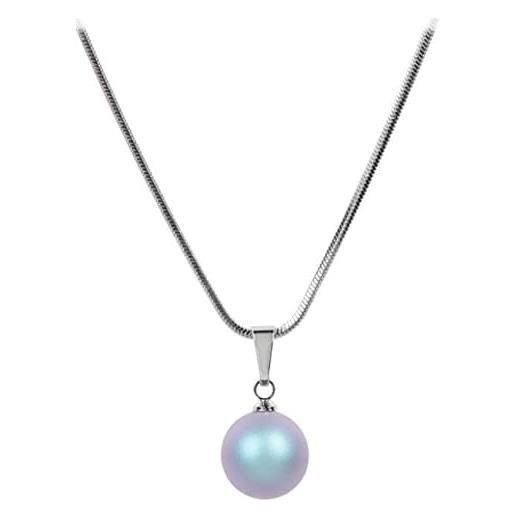 Levien collana lovely pearl iridescent light blue pearl necklace sle0297 marca, estándar, metallo, nessuna pietra preziosa