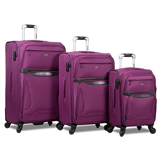 Rolite explorer - set di valigie espandibili, 3 pezzi, colore viola, taglia unica