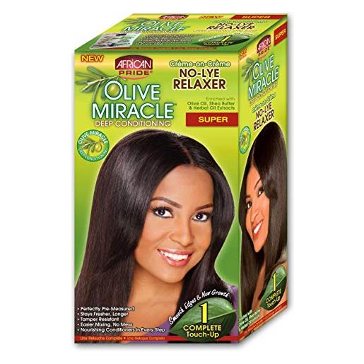 African pride olive miracle deep conditioning 1touch up relaxer kit super