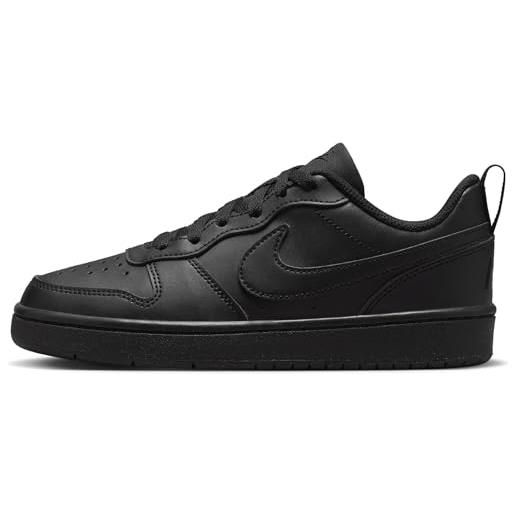 Nike court borough low recraft gs, scarpe con lacci, black/black/black, 38 eu