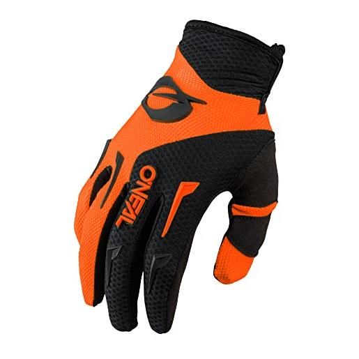 O'NEAL | guanti bike & motocross | mx mtb dh fr downhill freeride | materiali resistenti e flessibili, palmo ventilato | element glove | uomo | nero neon orange | taglia m