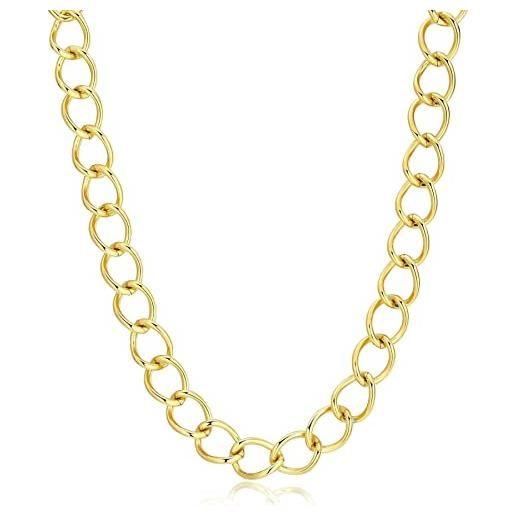 Sagapò collana da donna della collezione chunky collana realizzata in in acciaio 316l e pvd oro con catena grumetta con dimensioni: 480 mm. La referenza è shk30