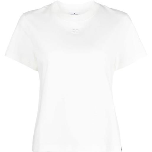 Courrèges t-shirt con applicazione logo - bianco