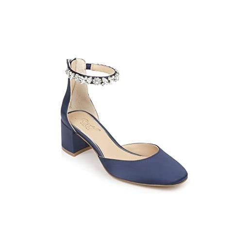 Jewel Badgley Mischka cathleen, scarpe décolleté donna, raso blu navy, 41 eu