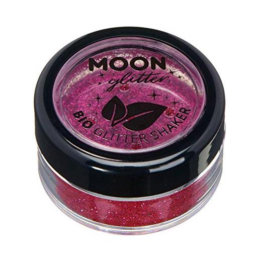 Moon Glitter glitter biodegradabili ed ecologici a pezzi della Moon Glitter - glitter cosmetici per il volto, il corpo, le unghie i capelli e le labbra - 100% biologici - 5g - rosa scura