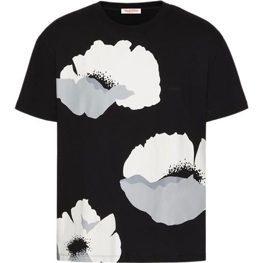 VALENTINO GARAVANI t-shirt in cotone con stampa valentino flower portrait