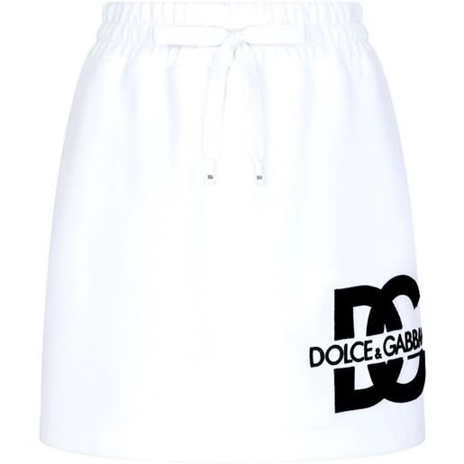DOLCE & GABBANA minigonna in jersey con patch logo dg
