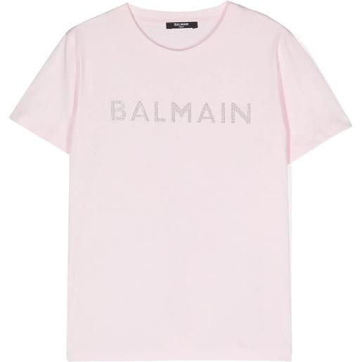 BALMAIN KIDS t-shirt in jersey con logo balmain