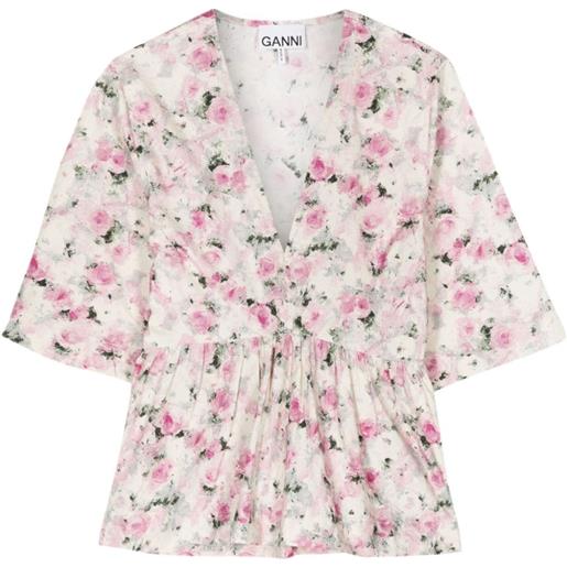 GANNI blusa a fiori