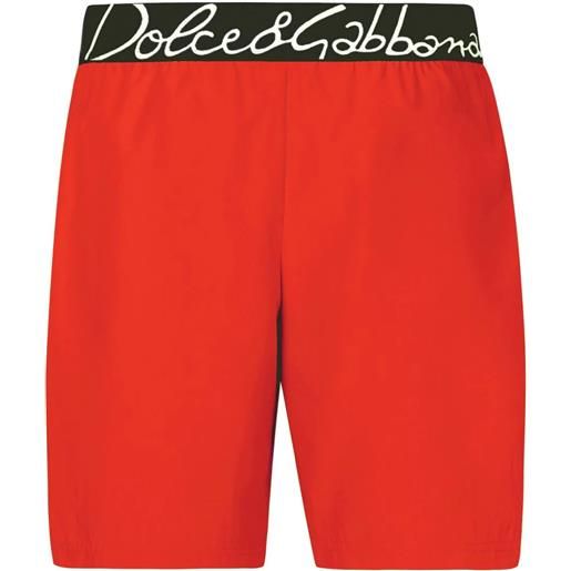 DOLCE & GABBANA boxer mare di media lunghezza in nylon leggero con logo dolce & gabbana