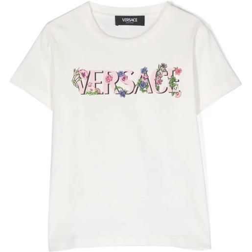 VERSACE KIDS t-shirt con logo a fiori