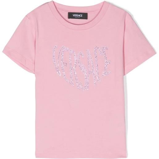 VERSACE KIDS t-shirt versace logo con cristalli
