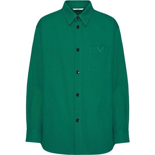 VALENTINO GARAVANI giacca camicia con v detail gommata