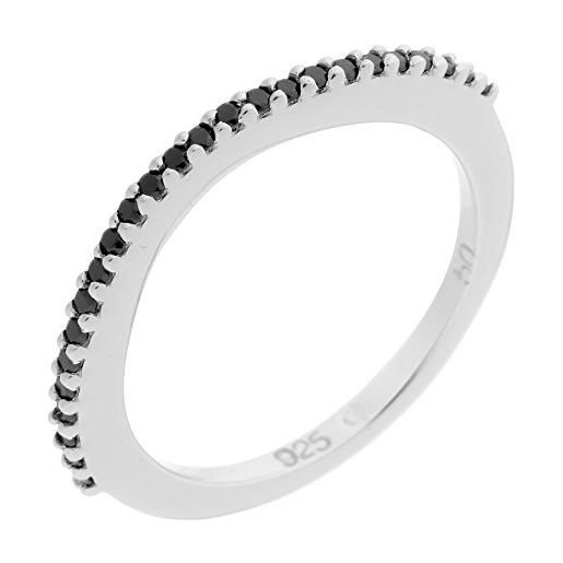 Orphelia argento 925 damen-anello rodiato zirconia nero taglio brillante (16,6) - taglia 52 zr-3763-1/52