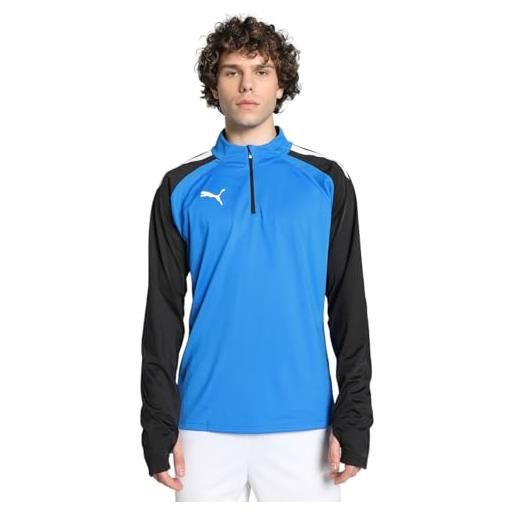 Puma 4063699456141 teamliga 14 zip top maglione, m, electric blue lemonade/puma black