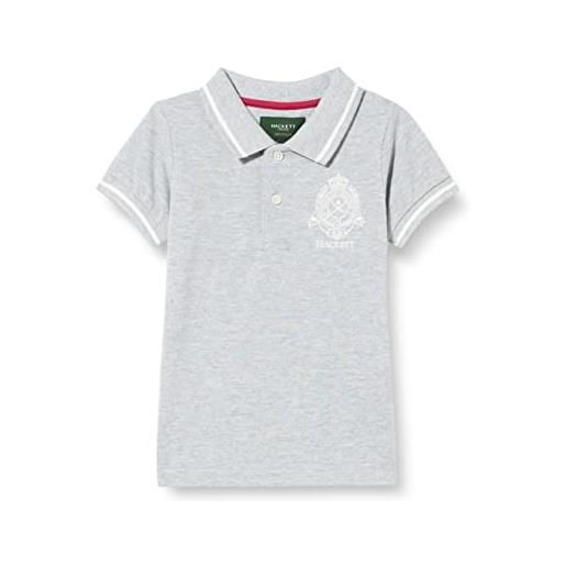 Hackett London heritage logo polo t-shirt, grey marl, 5 years bambino