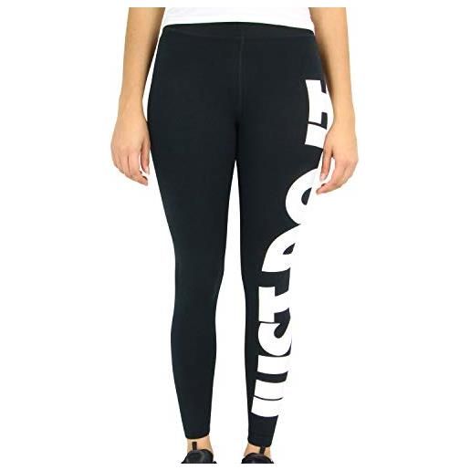 Nike w nsw legasee lggng hw jdi, pantaloni sportivi donna, nero (black/white), 2xl