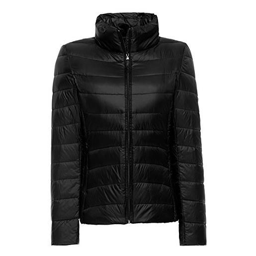 ZhuiKun donna giacche di piuma giubbotto packable inverno giacca corto cappotto nero l