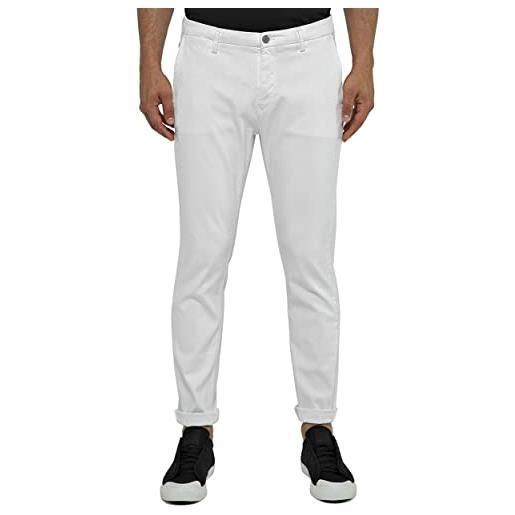 Replay jeans da uomo hyperflex hyperchino colore x-lite con elasticizzato, bianco (bianco 120), 32w / 30l