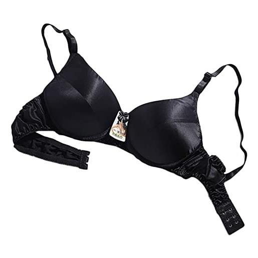 Boyawjian reggiseno di seta di gelso delle donne lingerie sexy tazze sottili unwired reggiseno di seta donne raso beachwear, nero , 4b