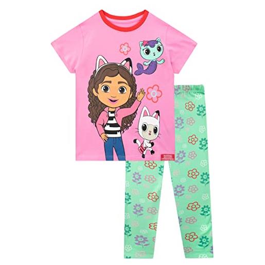 DreamWorks set t-shirt e leggings gabby's dollhouse ragazze abbigliamento per bambini gabby top e pantaloni abbinati multicolore 8-9 anni