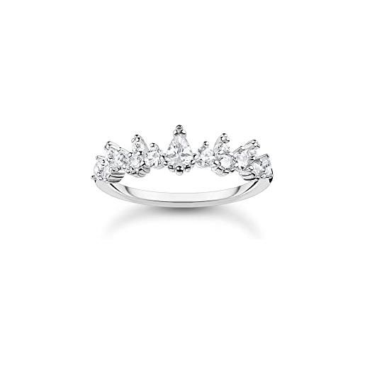 Thomas sabo anello da donna con cristalli di ghiaccio, argento sterling 925, tr2415-051-14, 60 cm, argento sterling, zirconia cubica