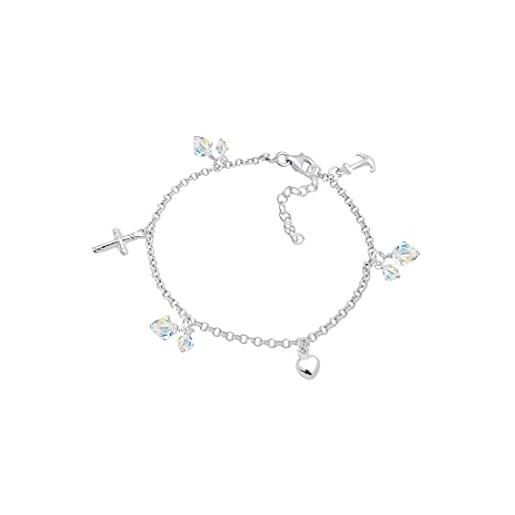 WANDA PLATA Collana a 2 croci orizzontali per giovani donne, in argento sterling 925, collana girocollo a croce in confezione regalo, Argento sterling