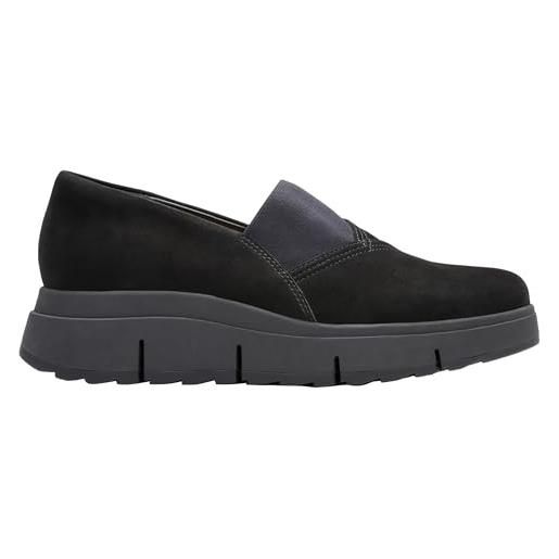 Clarks loriini ovest, mocassino donna, nero, 41 eu