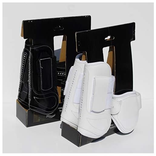 Rhinegold patent/crystal tendon & fetlock boot set-pony-wte, scarponi, bianco