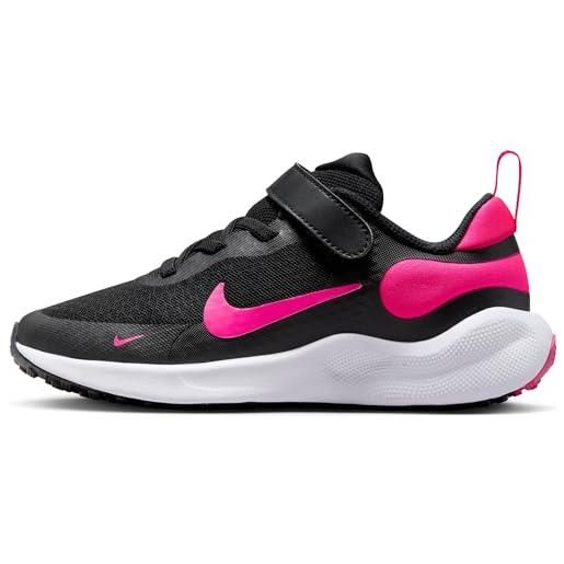Nike revolution 7 psv, scarpe con lacci unisex-bambini, black/white/white, 27 eu