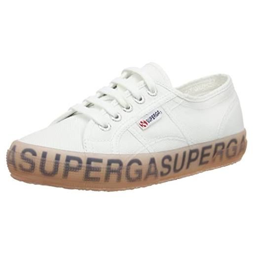 SUPERGA 2750 jellygum lettering cotu, sneaker, unisex - adulto, bianco (white/pink pale lila a0d), 36 eu