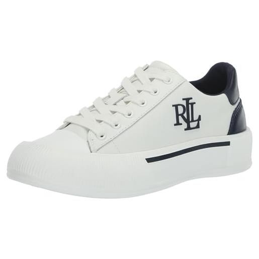 Lauren Ralph Lauren daisie sneaker, scarpe da ginnastica donna, biancaneve refined navy, 41.5 eu