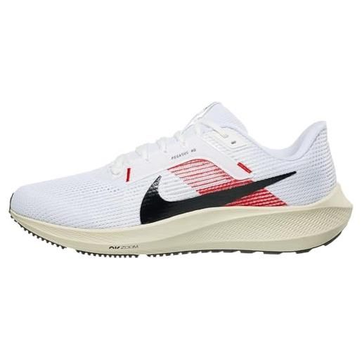 Nike air zoom pegasus 40 ek, sneaker uomo, white/black-chile red-coconut milk, eu