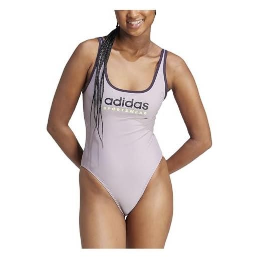 adidas sportswear u-back swimsuit costume intero, black/white, 44 women's