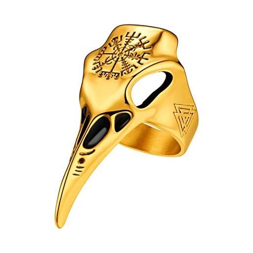 PROSTEEL anelli uomo dorati osso uccello punk gotico anelli uomo oro giallo anelli uomo misura 20 compasso vikings