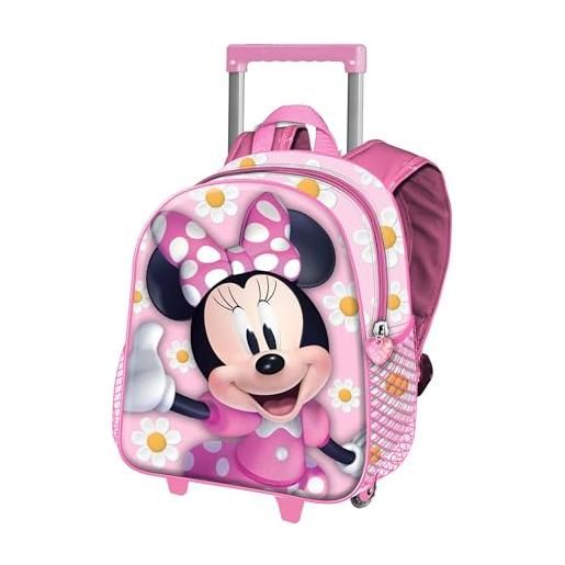 Disney minni mouse pretty-zaino basic con trolley, rosa, 31 x 48,5 cm, capacità 18,2 l